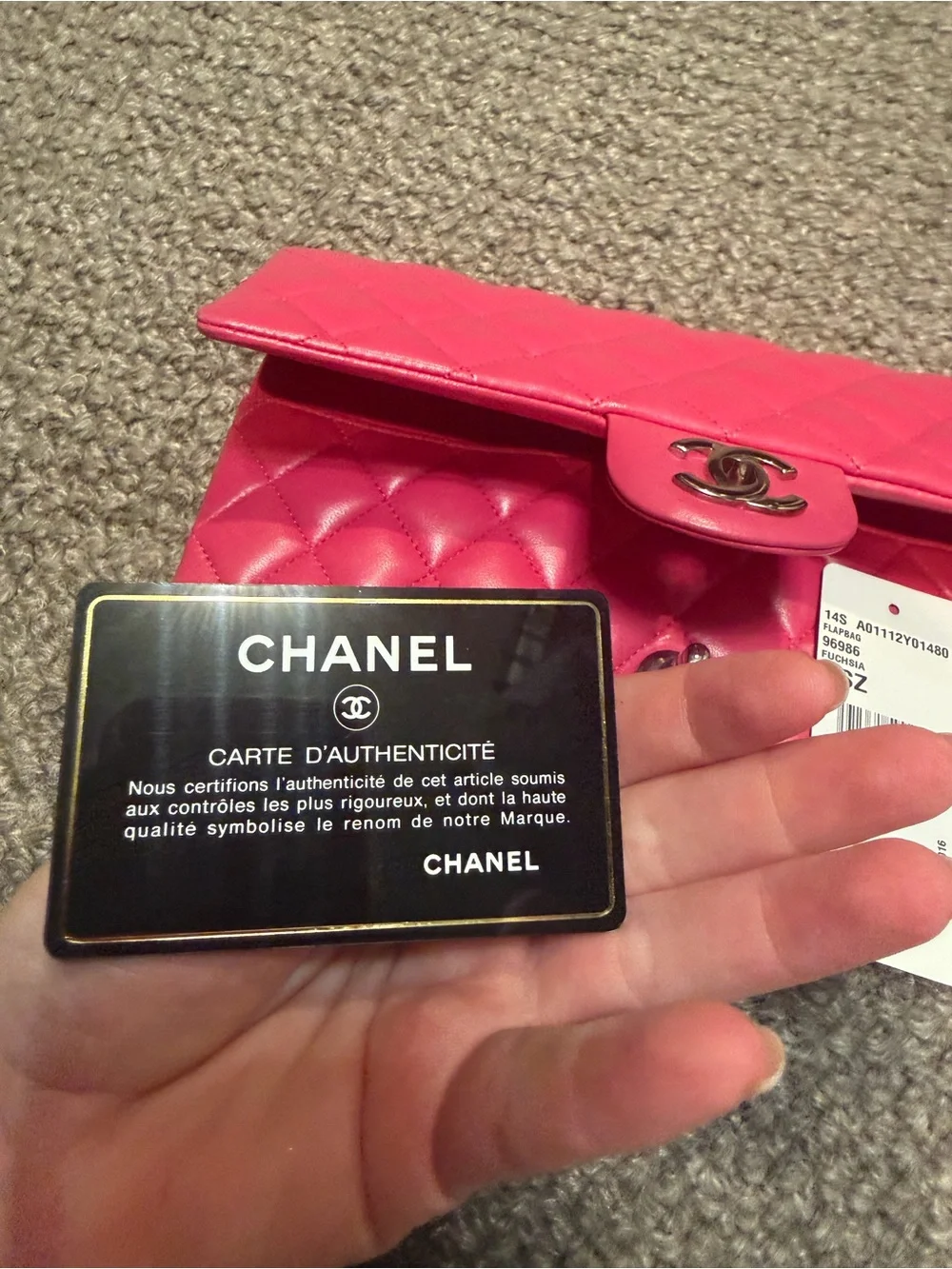 Chanel Classic Flap Bag in rare Hot Pink - Quilted Lambskin Leather Shoulder Bag